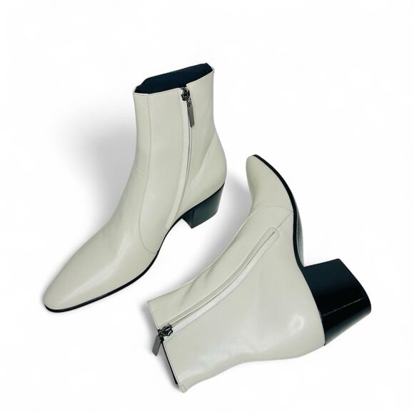 NIB Saint Laurent Vassili Boots EU 43.5 US 10.5 Smooth Leather Ivory White $1250 - Picture 6 of 13